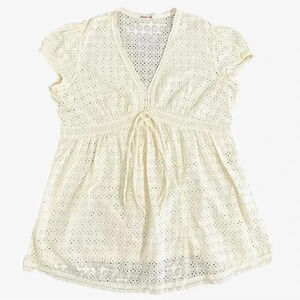 Vintage Johnny Was Y2K Lace Babydoll Top 90s Empire Waist Size XL